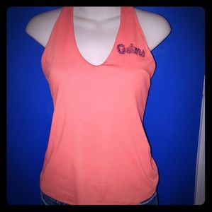 Cute bright orange bling Gators halter top-Small